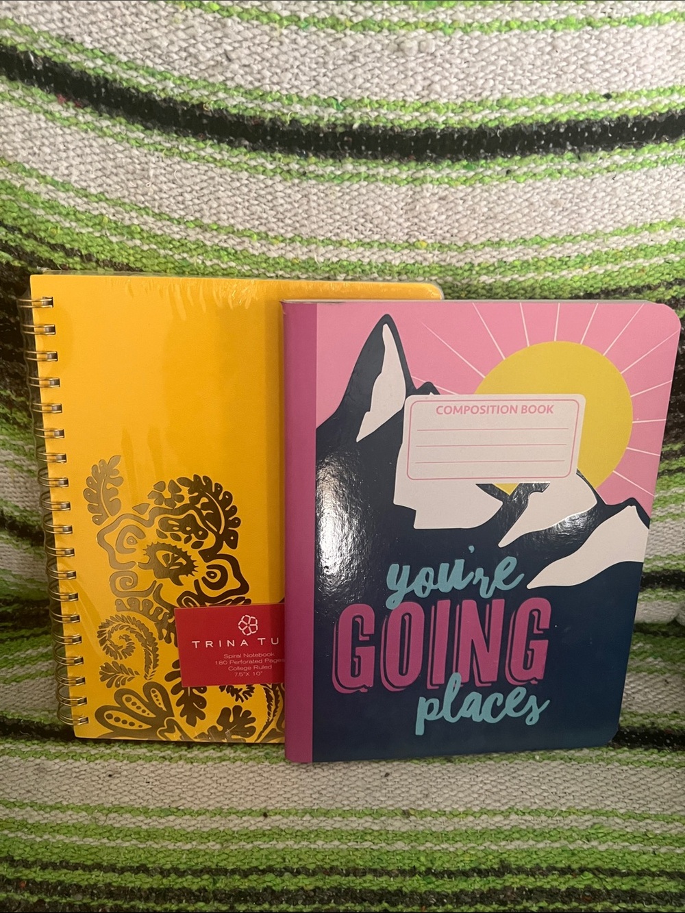 #2864**Spiral Notebook & 'You're Going Places' Pink Composition Book